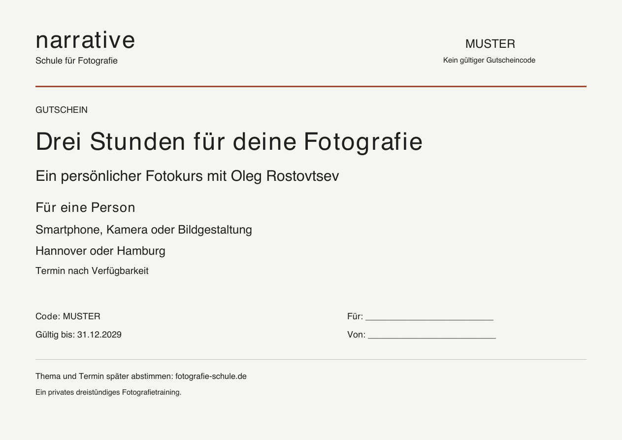 Gutscheine 1 MUSTER des Kursgutschein-PDF, kein gültiger Code